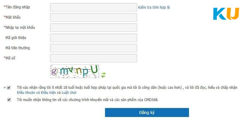 Hướng dẫn thao tác đăng ký vào sân chơi CMD368
